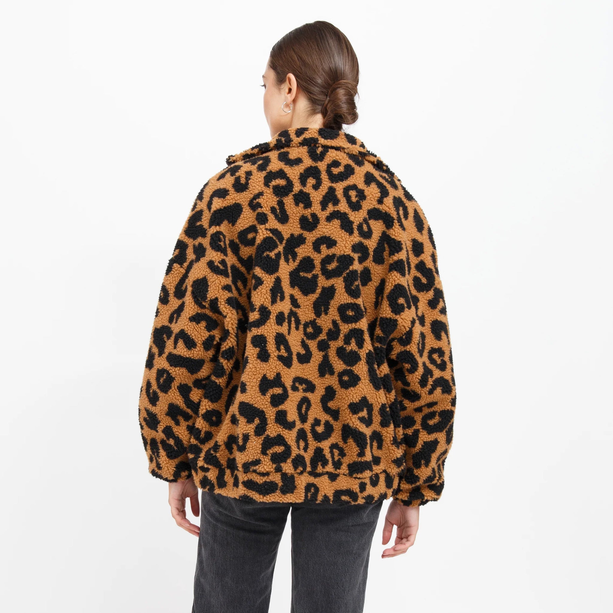 Leopard print sherpa jacket hotsell