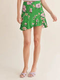 Greener Side Ruffled Mini Skirt