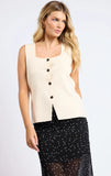 Myra Button Front Knit Vest