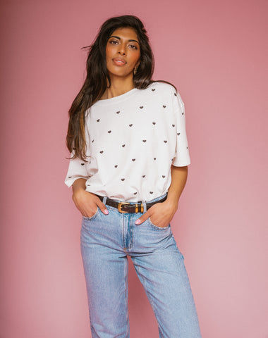 All Over Tiny Heart Boxy Tee